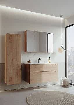 Orka Messina 100 Banyo Dolabı (Dolaplı Aynalı) Meşe ( Boy Dolabı Hariçtir )