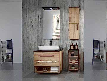 Orka Knidos 70+30 Banyo Dolabı Legnano (Beyaz Lavabolu) ( Üst Asma Yan Boy Dolabı Dahildir - Alt Yan Boy Dolabı Hariçtir )