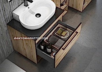 Orka Knidos 70 Banyo Dolabı Legnano (Beyaz Lavabolu) ( Boy Dolapları Hariçtir )