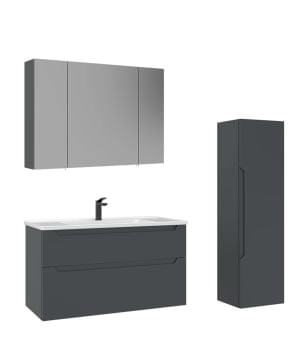Orka Messina 100 Banyo Dolabı (Dolaplı Aynalı) Mat Antrasit ( Boy Dolabı Hariçtir )