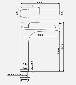 Orka Zeugma Yüksek Tip Lavabo Bataryası ZGM 2570 BG F.Altın
