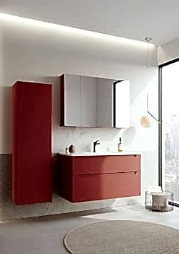 Orka Messina 100 Banyo Dolabı (Dolaplı Aynalı) Mat Tuscan Kırmızı ( Boy Dolabı Hariçtir )