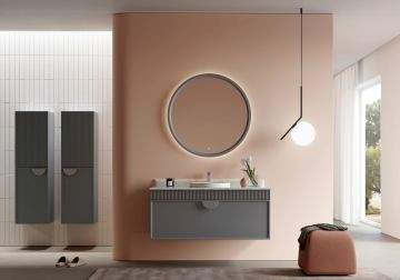Orka Molino 120 Banyo Dolabı + Boy Dolabı Gri ( Boy Dolabı 1 Ad.Dahildir )