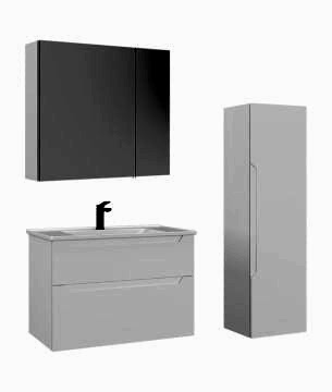 Orka Messina 85 Banyo Dolabı (Dolaplı Aynalı) + Boy Dolabı 40 Mat Kaşmir ( Boy Dolabı Dahildir )