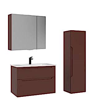Orka Messina 85 Banyo Dolabı (Dolaplı Aynalı) Mat Tuscan Kırmızı ( Boy Dolabı Hariçtir )