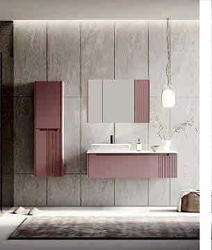 Orka Biella 120 Banyo Dolabı ( Dolaplı Aynalı ) Pudra ( Boy Dolabı Hariçtir )