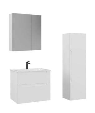 Orka Messina 65 Banyo Dolabı (Dolaplı Aynalı) + Boy Dolabı 40 Mat Beyaz ( Boy Dolabı Dahildir )