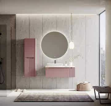 Orka Biella 100 Banyo Dolabı ( Led'li Aynalı ) + Boy Dolabı Pudra ( Boy Dolabı Dahildir )