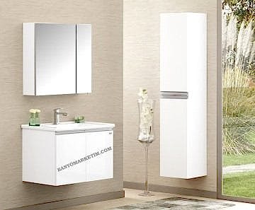 Orka Terme 80 Banyo Dolabı Beyaz (Boy Dolabı Hariçtir)