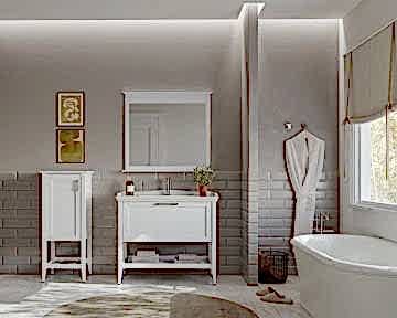 Orka Bastle 100 Banyo Dolabı + Boy Dolabı 48 Beyaz (Boy Dolabı Dahildir)