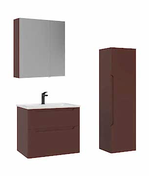 Orka Messina 65 Banyo Dolabı (Dolaplı Aynalı) Mat Tuscan Kırmızı ( Boy Dolabı Hariçtir )