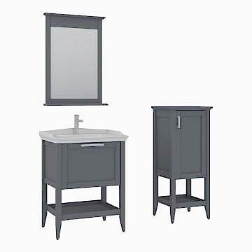 Orka Bastle 65 Banyo Dolabı + Boy Dolabı 48 Gri (Boy Dolabı Dahildir)