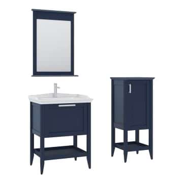 Orka Bastle 65 Banyo Dolabı + Boy Dolabı 48 Lacivert (Boy Dolabı Dahildir)
