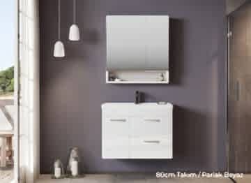 Orka Nova 80 Banyo Dolabı Beyaz ( Boy Dolabı Hariçtir )