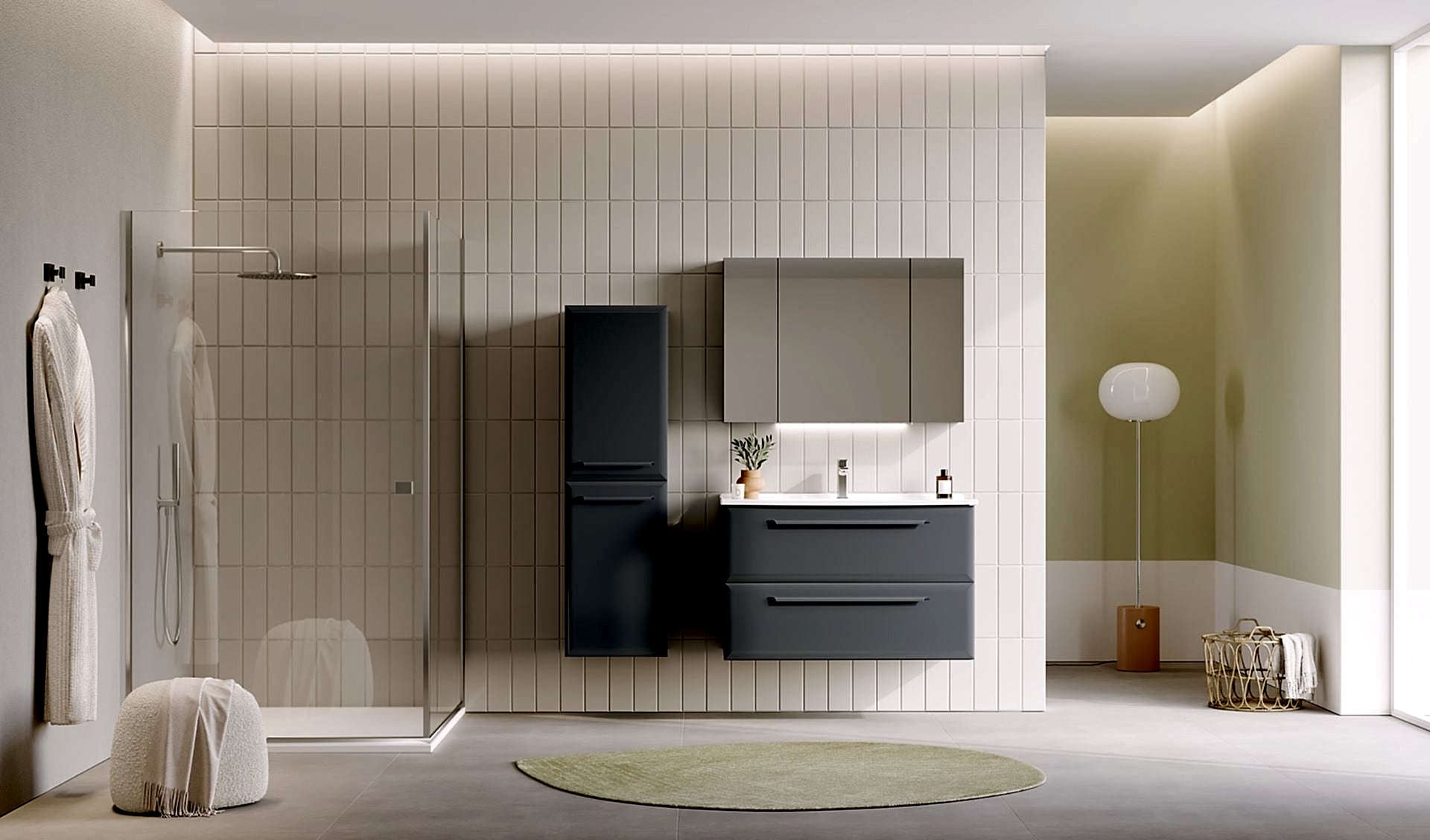 Orka Nuvola 100 Banyo Dolabı Gri ( Boy Dolabı Hariçtir )