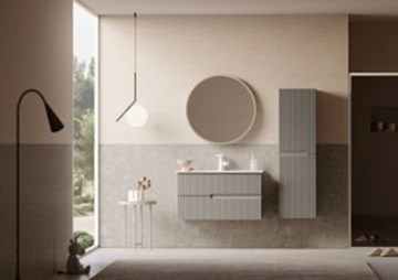 Orka Moonlight 90 Banyo Dolabı + Boy Dolabı 40 Vizon ( Boy Dolabı Dahildir )