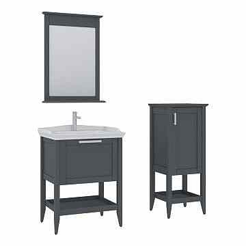 Orka Bastle 65 Banyo Dolabı + Boy Dolabı 48 Antrasit (Boy Dolabı Dahildir)