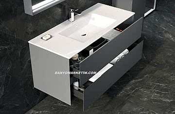 Orka Nest 120 Banyo Dolabı Antrasit (Boy Dolabı Hariçtir)