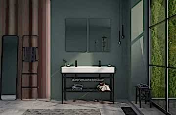 Orka Capetown 120 Banyo Dolabı Beyaz Lavabolu