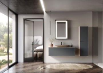Orka Craft 100 Banyo Dolabı Meşe / Mat Antrasit ( Boy Dolabı Hariçtir )